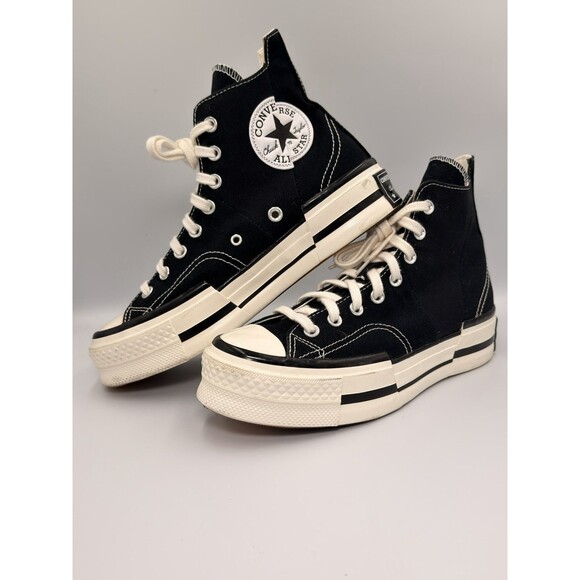 Converse Chuck 70 Plus Platform High Black White A00916C Men 7.5 Women 9.5